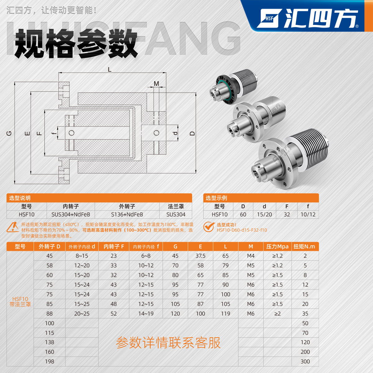 徑向磁力耦合器 HSF10